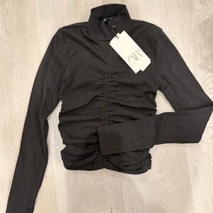 Zara Elegant Black Turtleneck Top